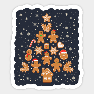 Gingerbread Christmas tree baking Sticker